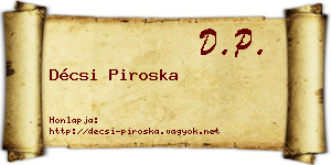 Décsi Piroska névjegykártya