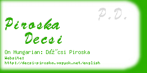 piroska decsi business card